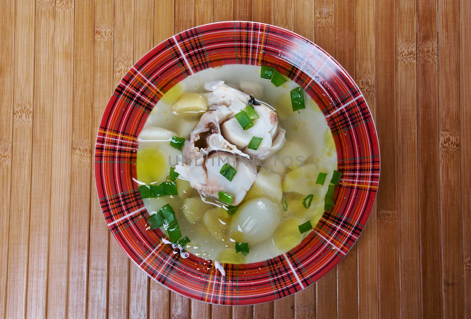 Ukha. Russian home  traditional fish soup.