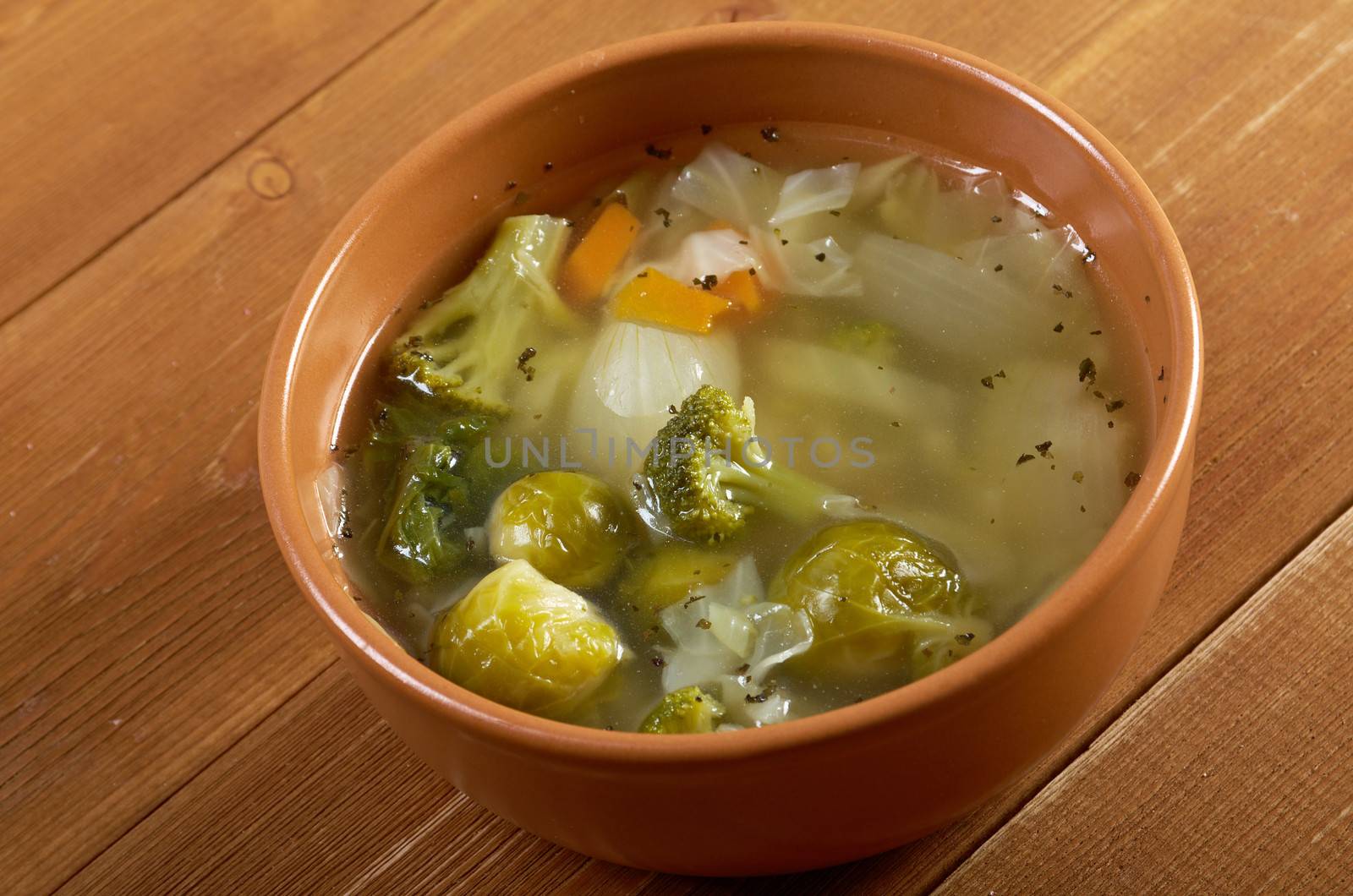 italian farm-style soup mixture of  cabbage