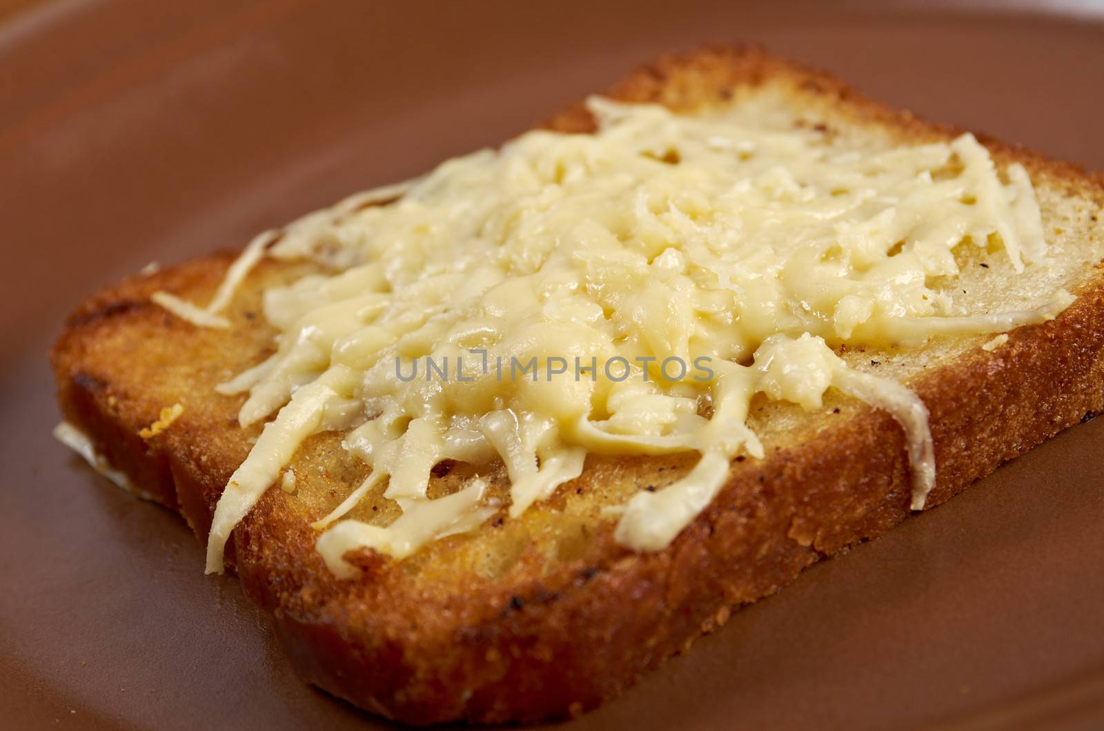 Cheese toast.Close up of toasted white bread in slices