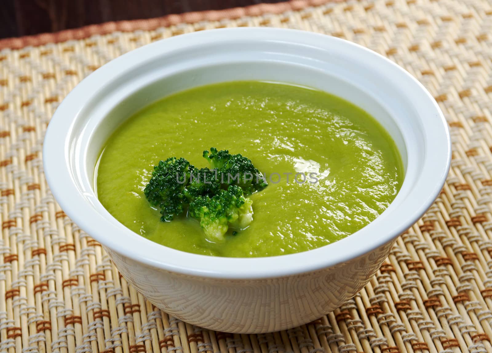 Creamy soup with broccoli.closeup