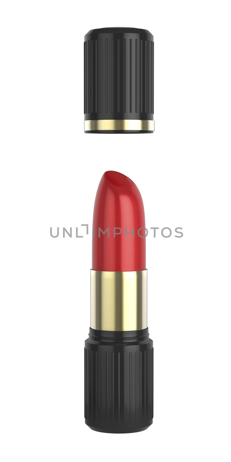 Red lipstick isolated on white