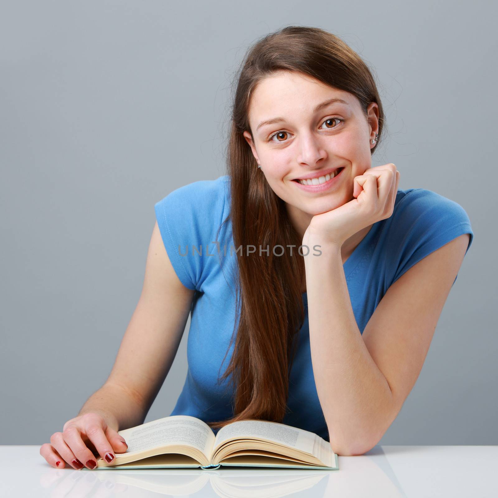 Female young student with book