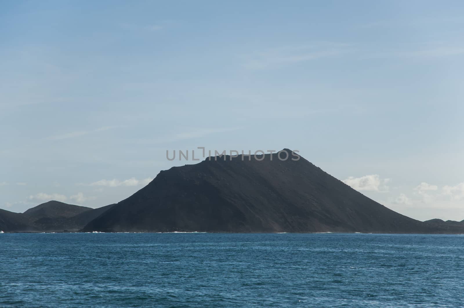Lobos Island with volcano view from the boat