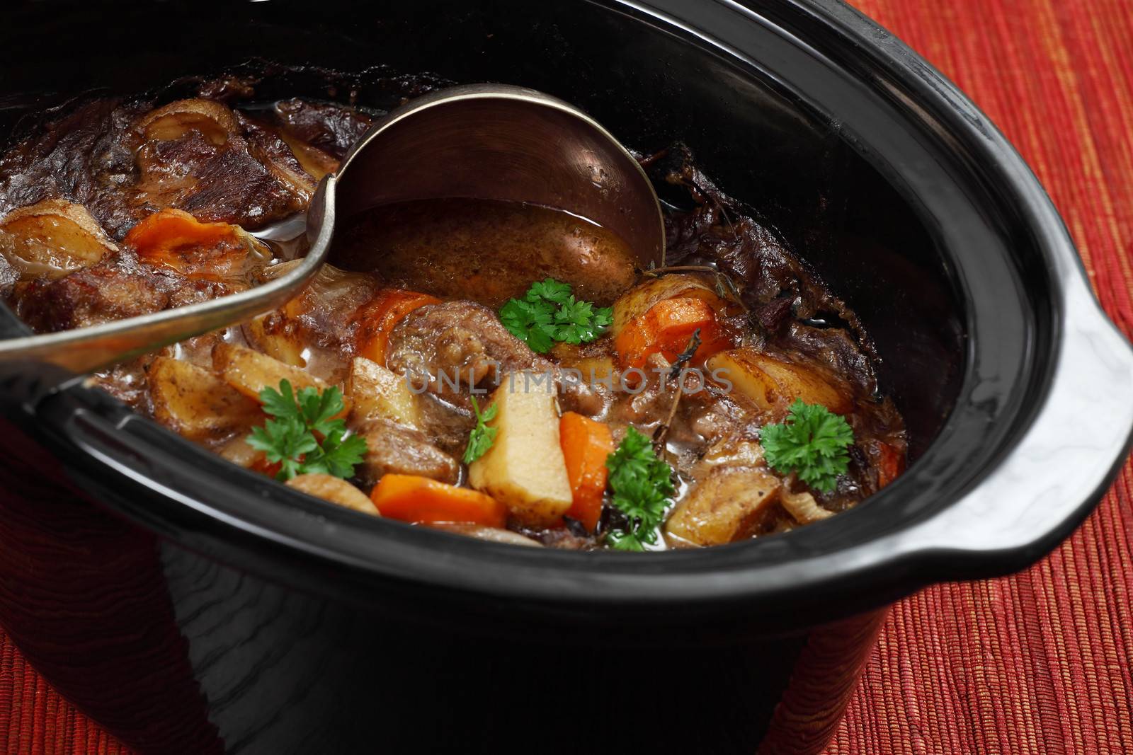 Irish stew in a slow cooker pot by sumners