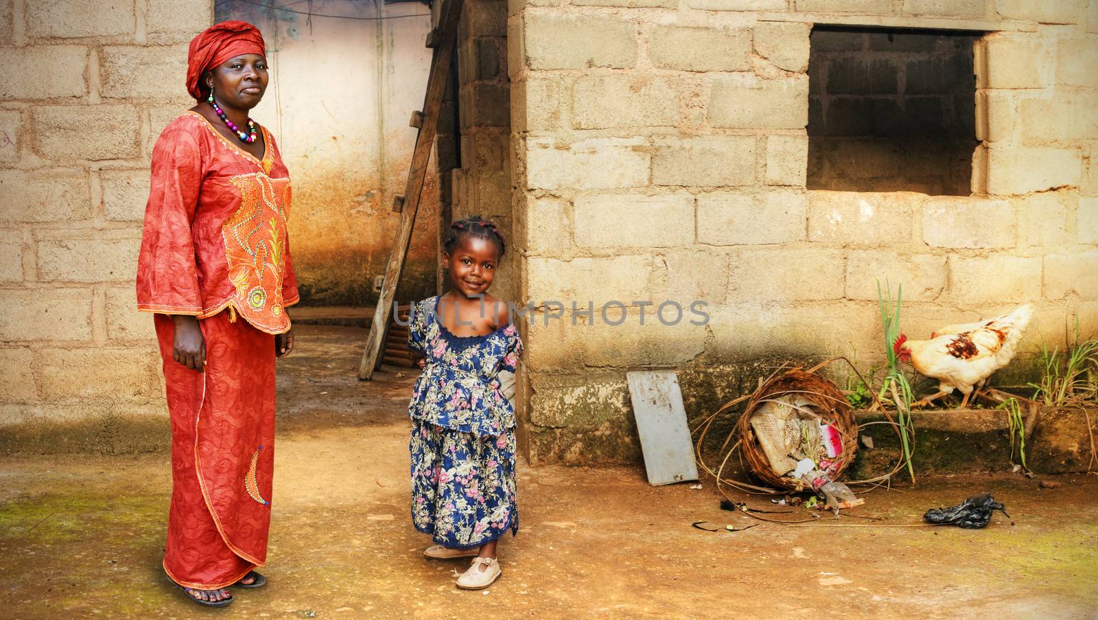 Black African little girl and mother by Mirage3
