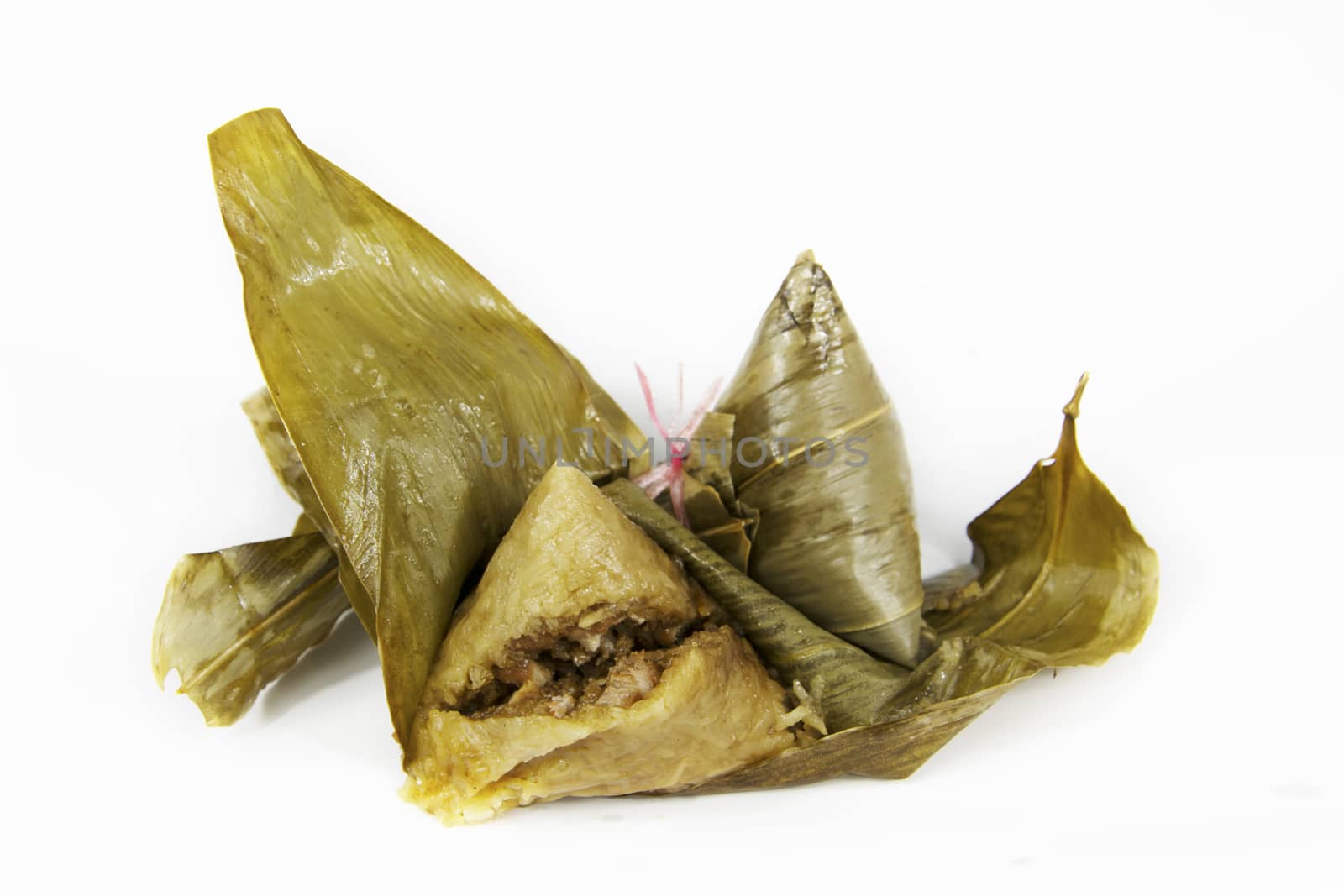 traditional glutonius rice dumpling wrap in leaves 