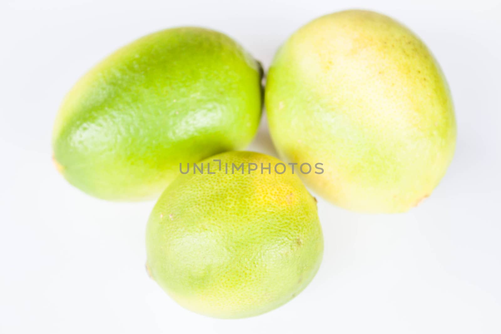 Fresh citrus lime different shape on white background