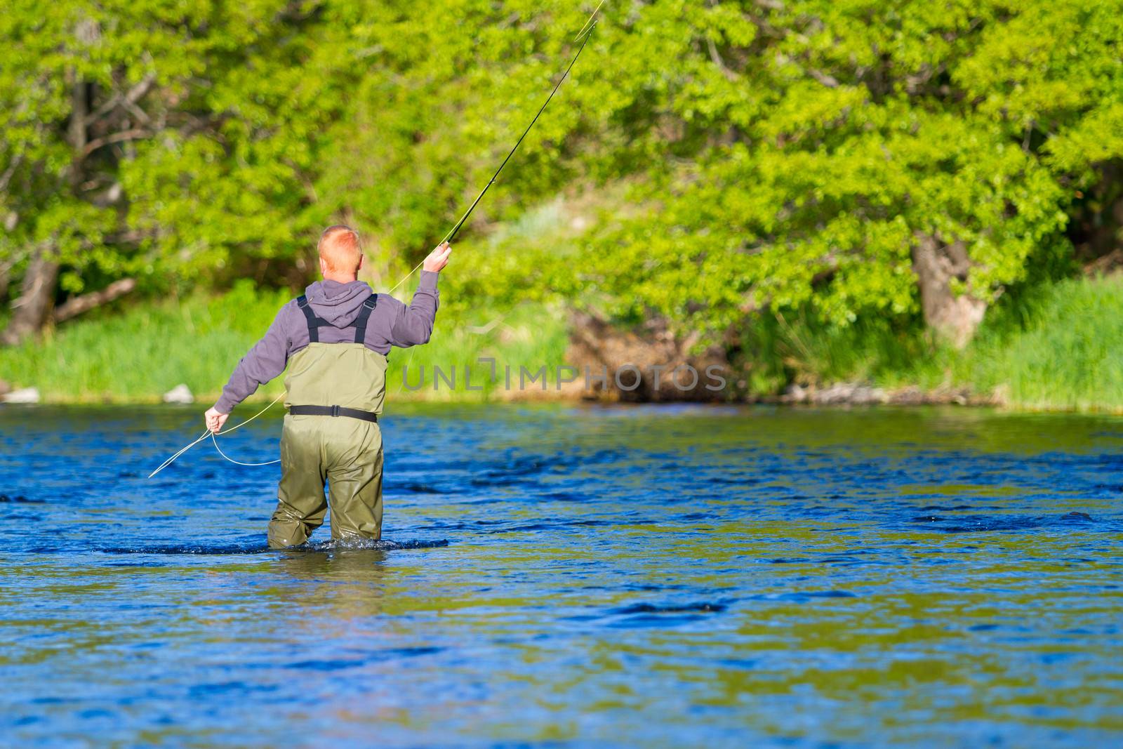 Fly Fisherman Deschutes River by joshuaraineyphotography