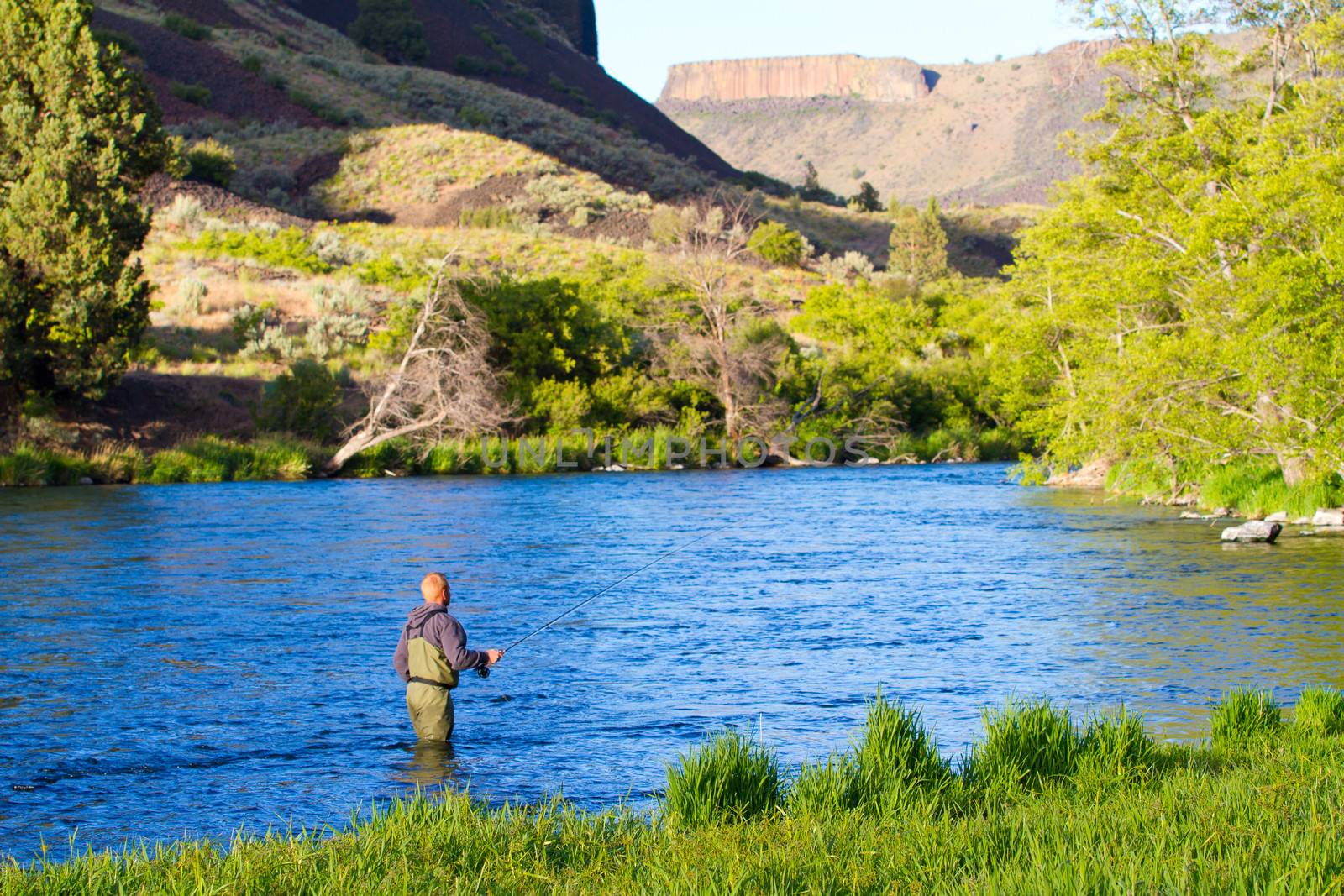Fly Fishing Deschutes River by joshuaraineyphotography