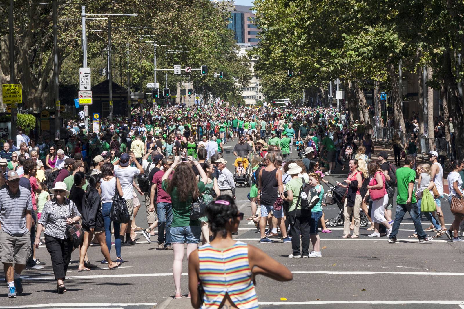SYDNEY, AUSTRALIA - Mar 17TH: Crowds celebrating St Patrick's Day on March 17th 2013. Australia has marked the occasion since 1810 when Governor Macquarie declared it a celebration.