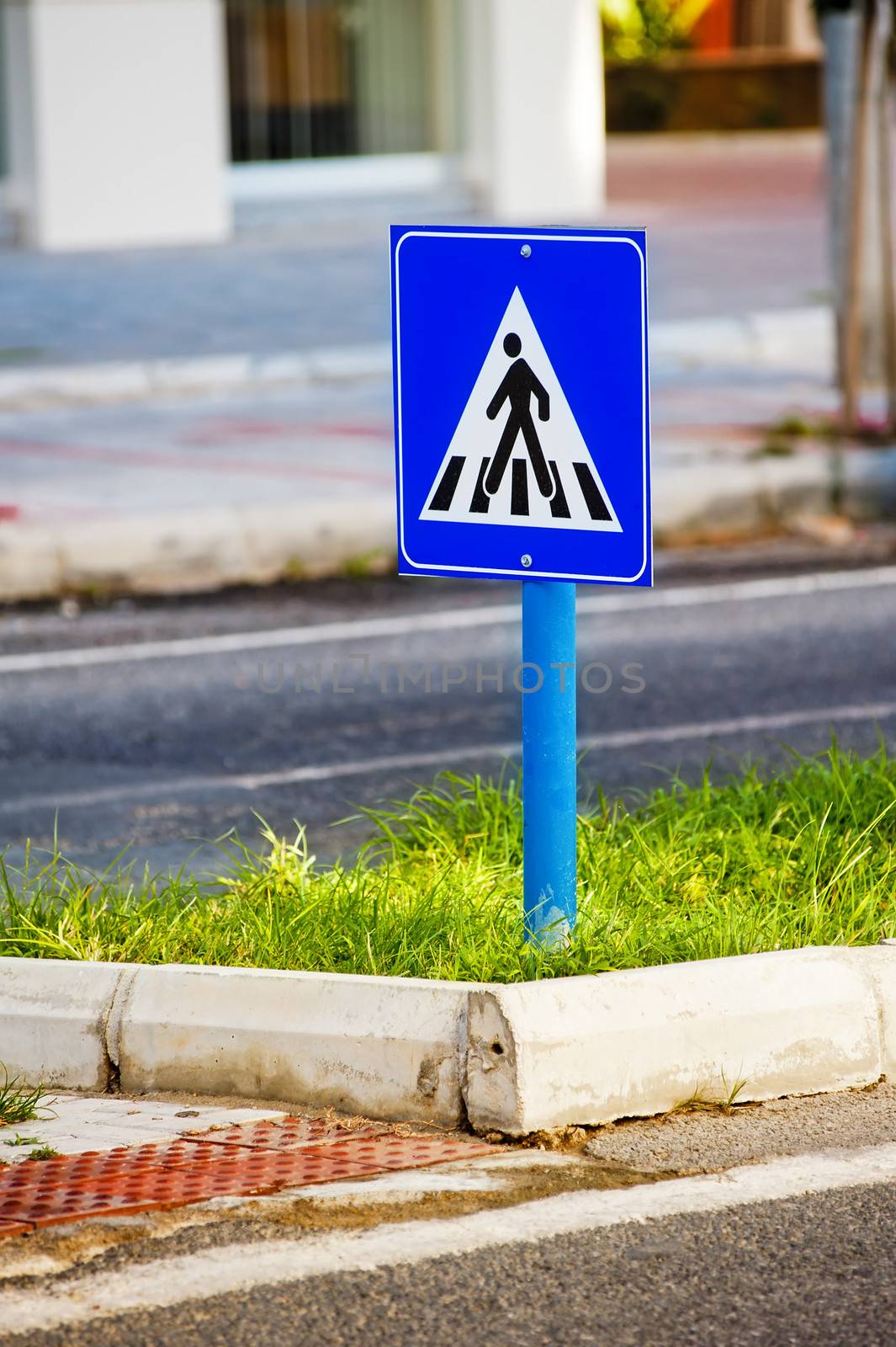 Traffic sign a pedestrian crossing. by kosmsos111