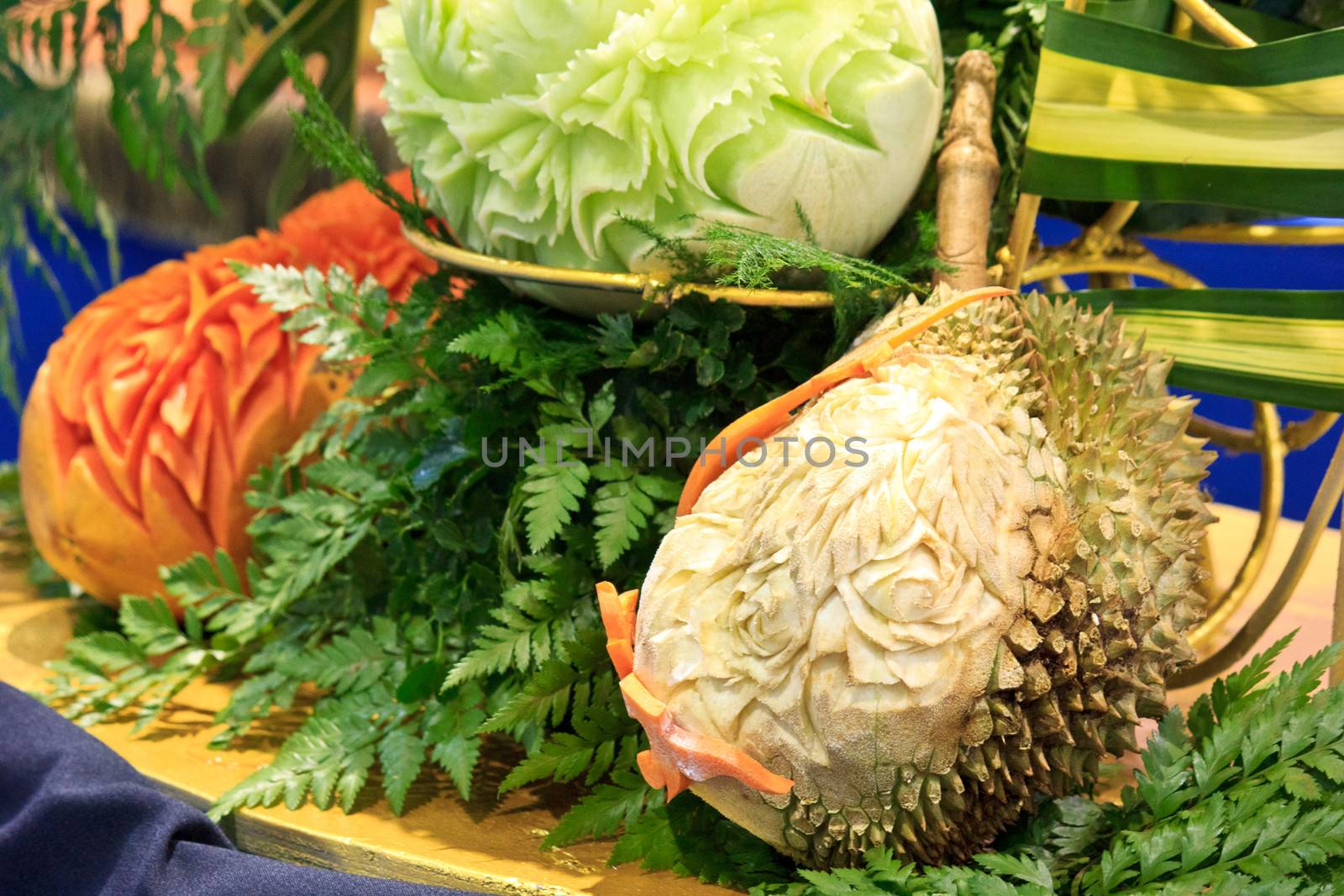 mix fruit carving in the Thailand ultimate chef challenge 2013