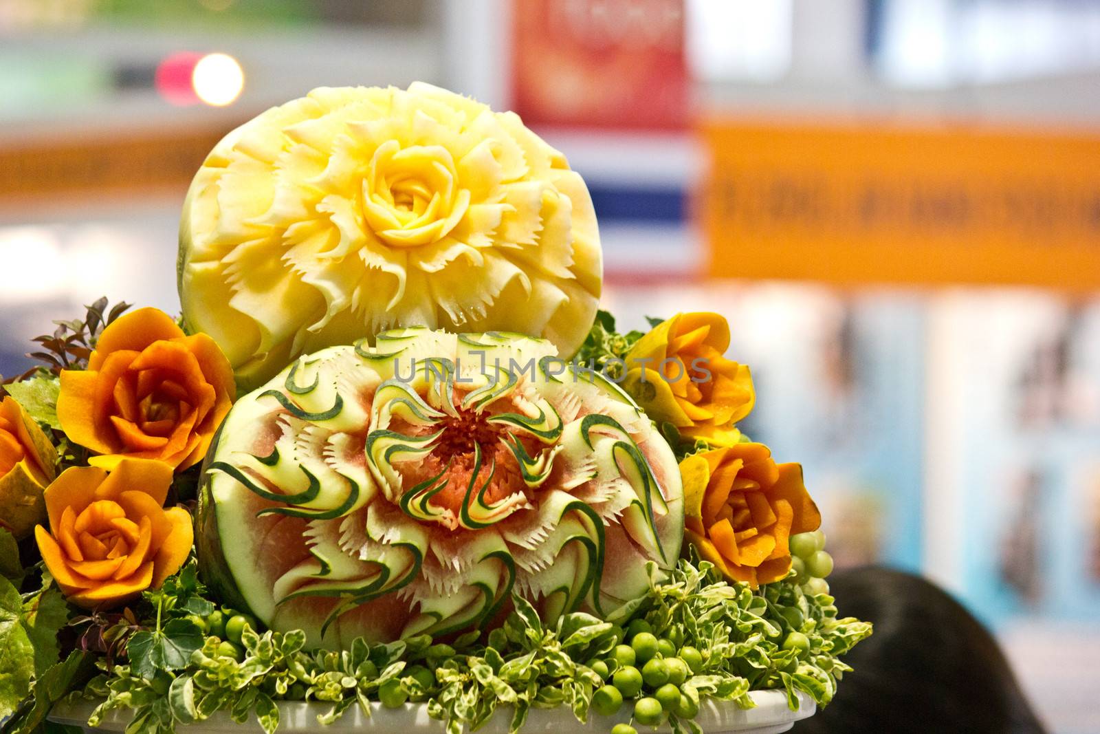 vegetable carving in the Thailand ultimate chef challenge 2013