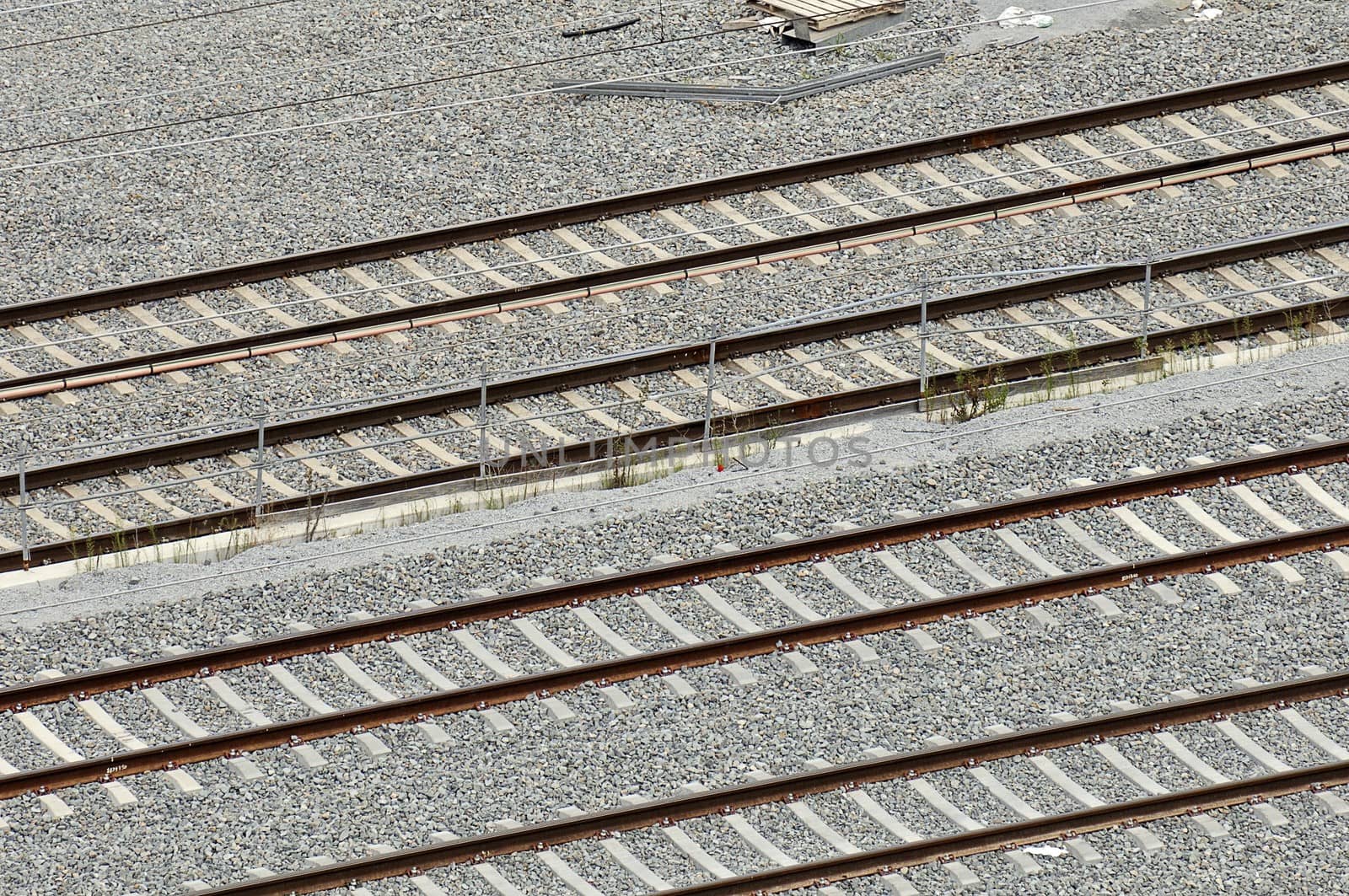 rails crossed by train