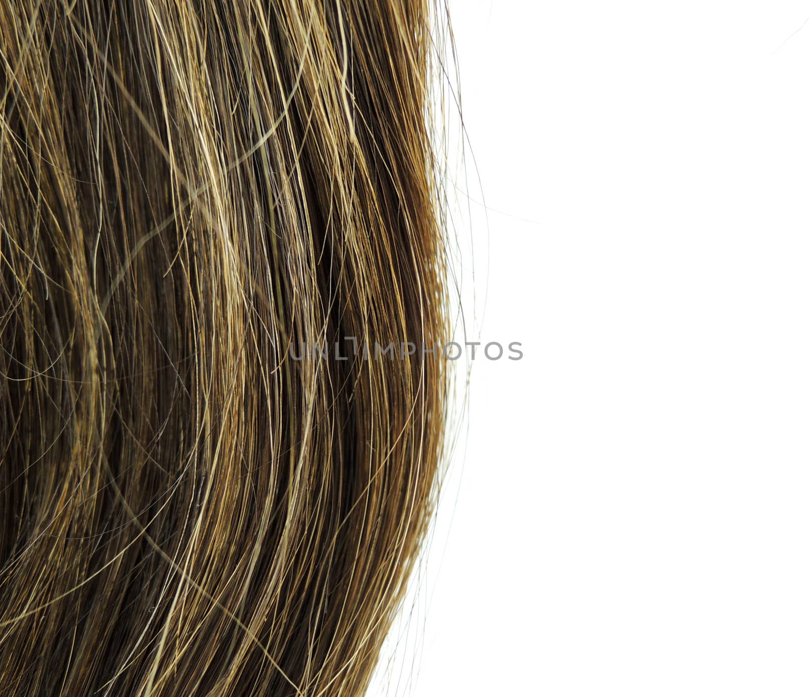 Brown woman hair texture with sample text