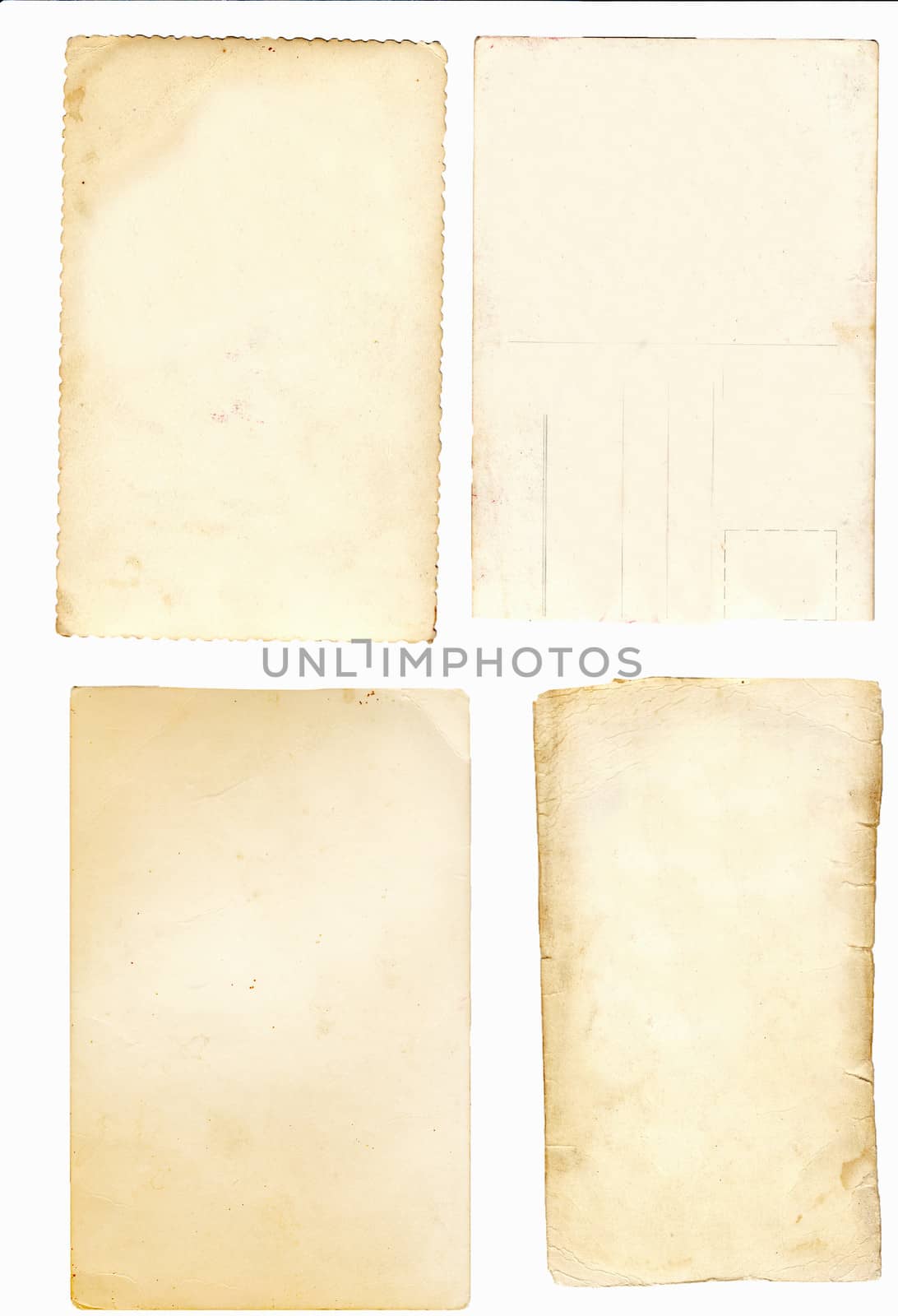 Collage of old paper isolated on a white 