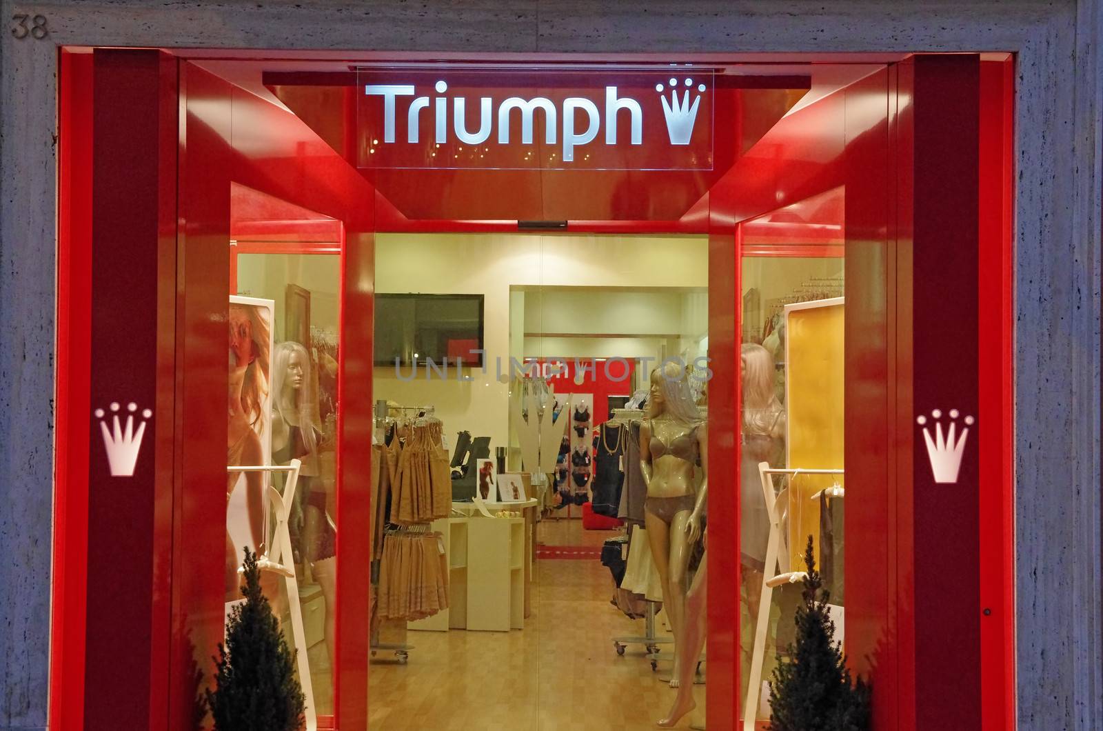 ROME, ITALY - MARCH 08: Triumph lingerie shop on Via del Condotti in Rome on March 08, 2011 in Rome, Italy