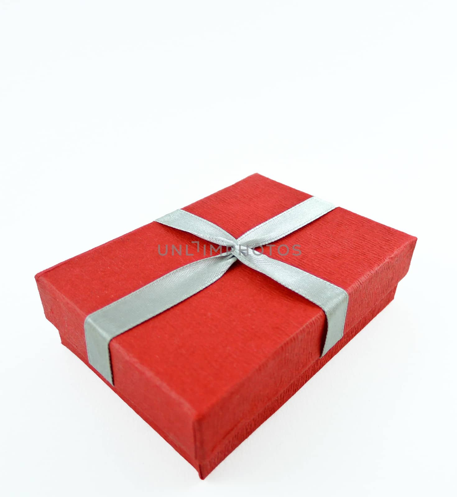Red box and ribbon on white backgrounds

