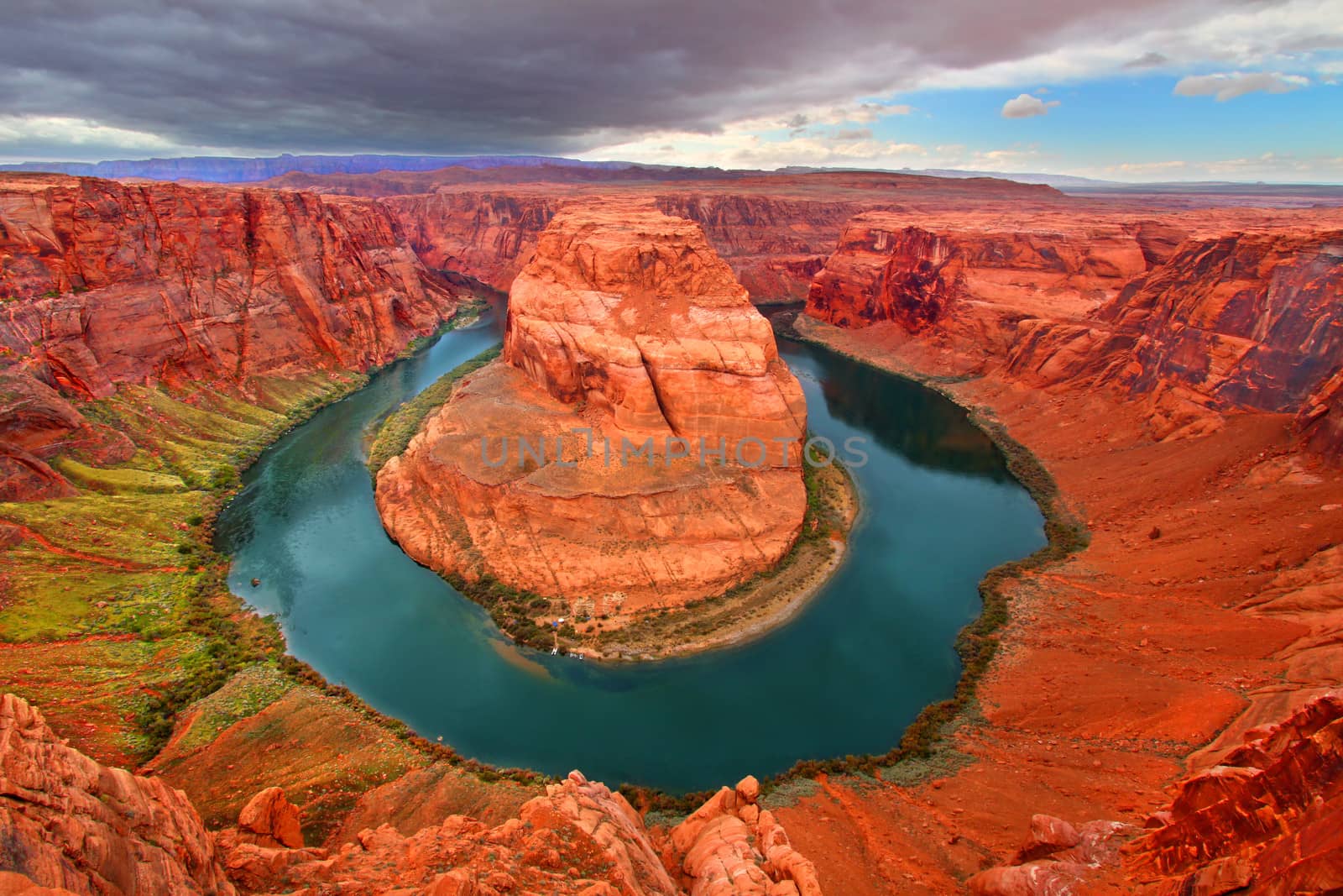 Famous Horseshoe Bend of the Colorado River in northern Arizona.
