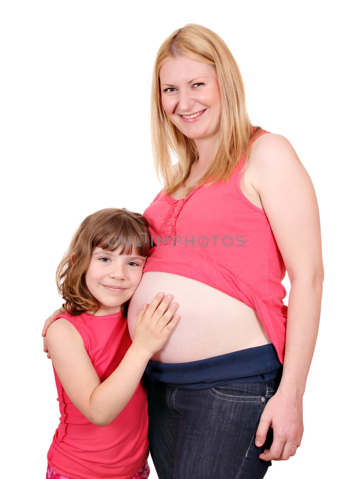 happy daughter and pregnant mother  by goce
