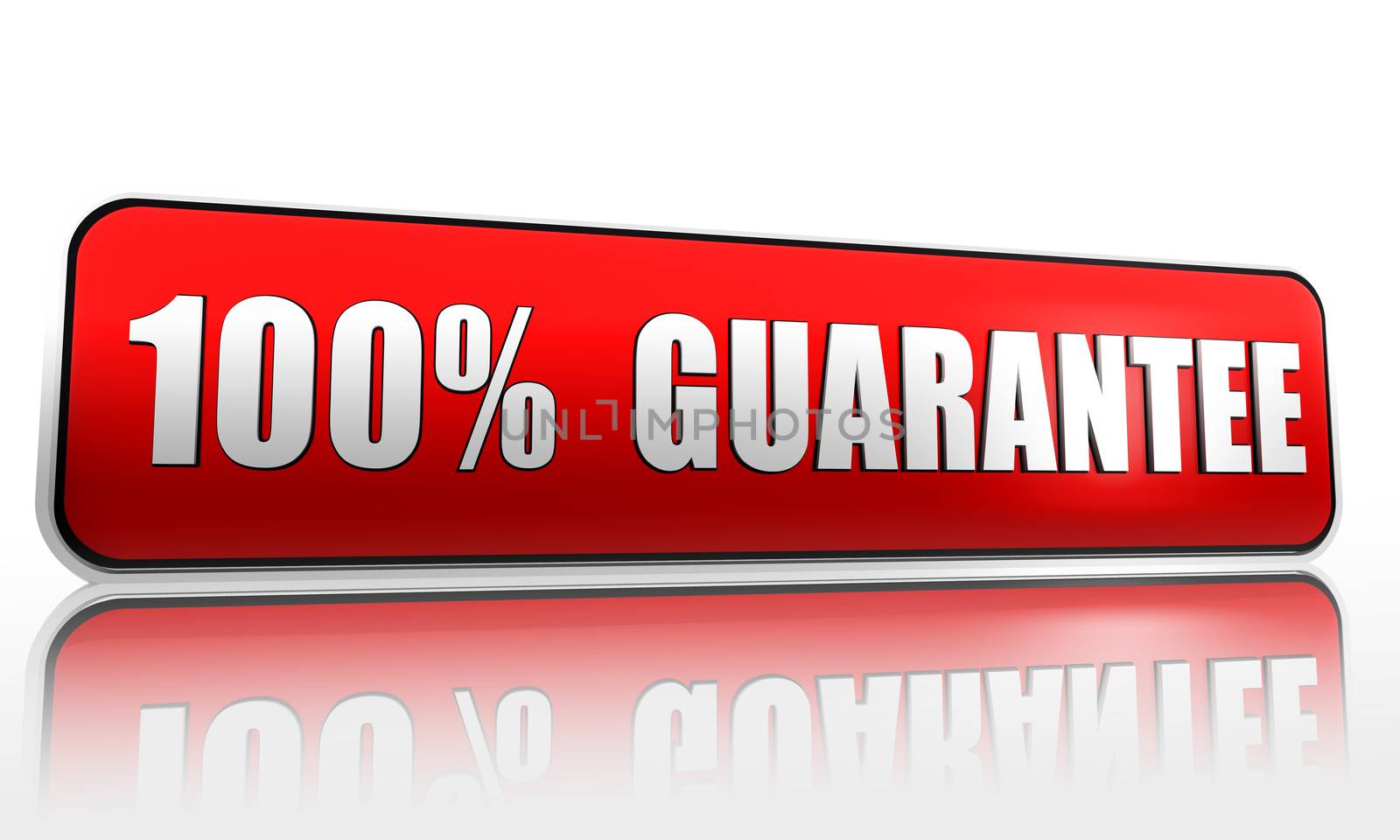 100 percent guarantee red 3d banner with text