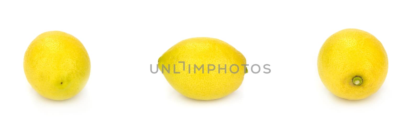 Isolated lemons over white background