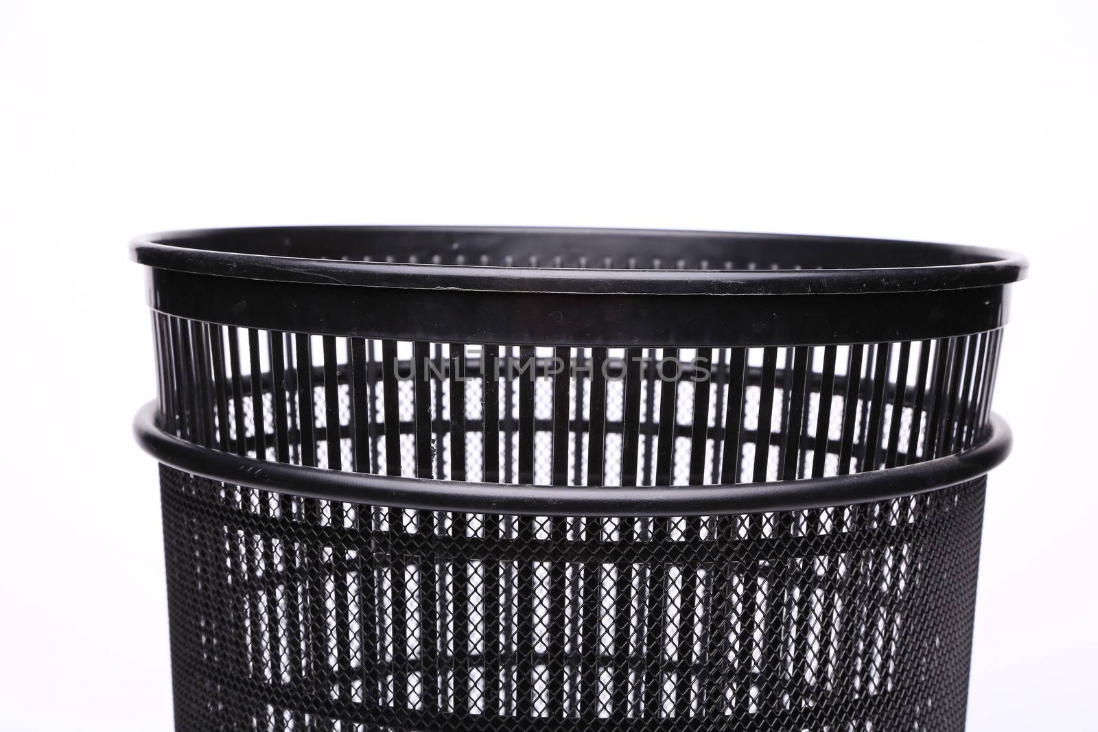 A top plastic trash can close-up by indigolotos