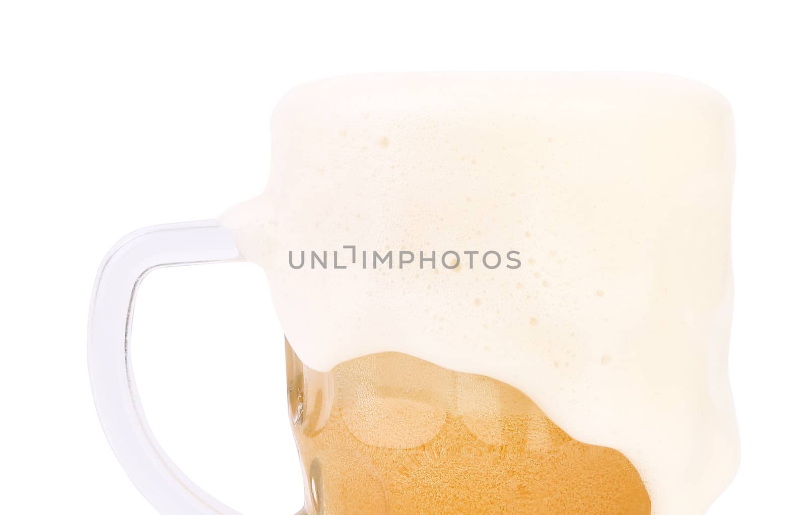 Mug of beer with froth close-up
