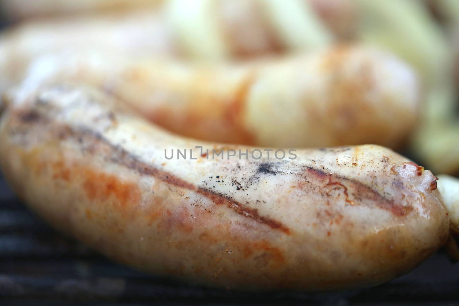 BBQ sausage close-up by indigolotos