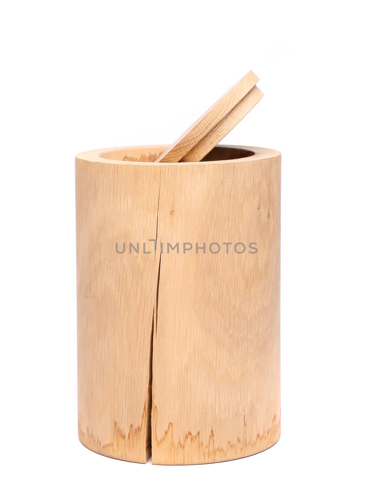 Birch bark container with open top