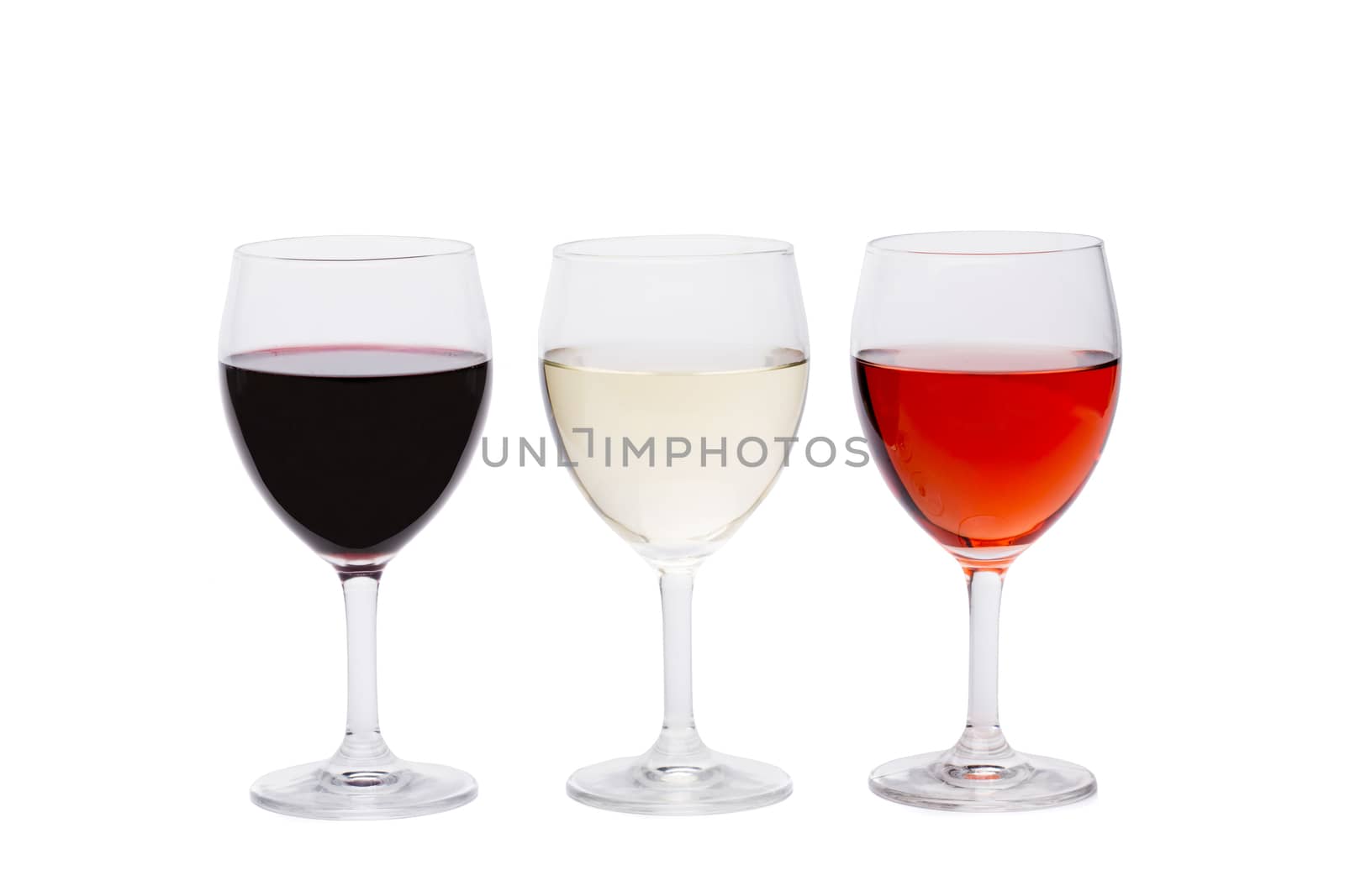 A set of three glasses of wine by indigolotos