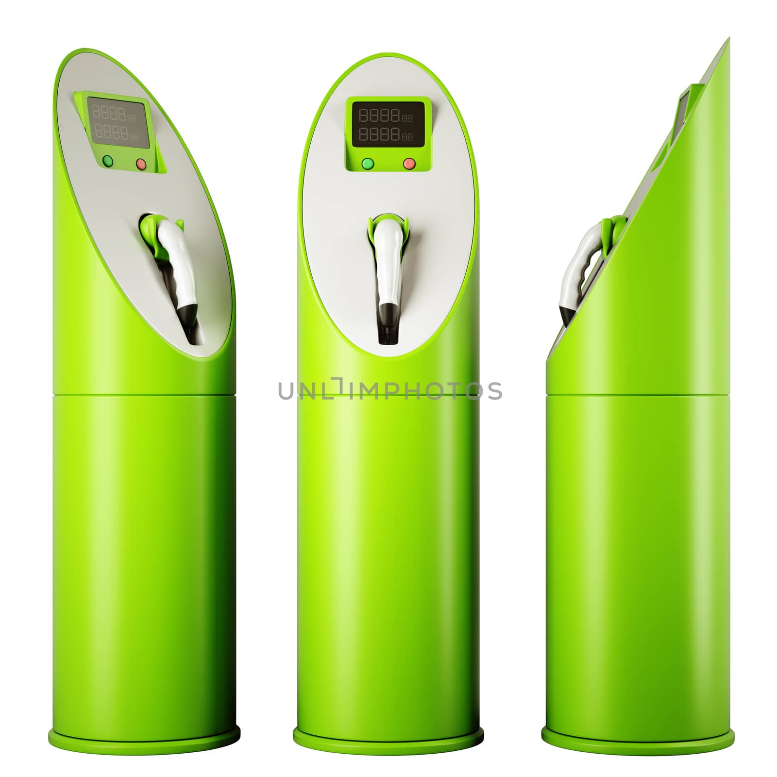 Eco fuel and energy: three charging stations for vehicles by Arsgera