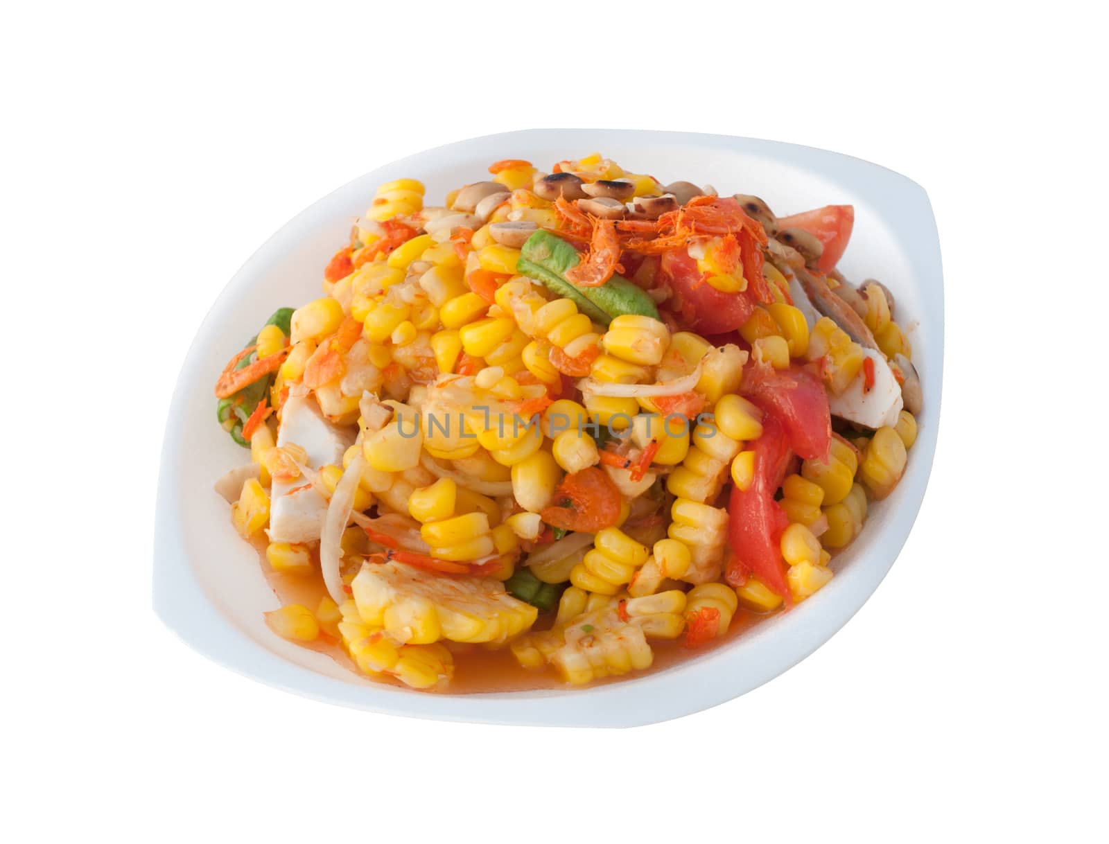 Corn salad with salted egg spicy-sour dressing by rainyrf