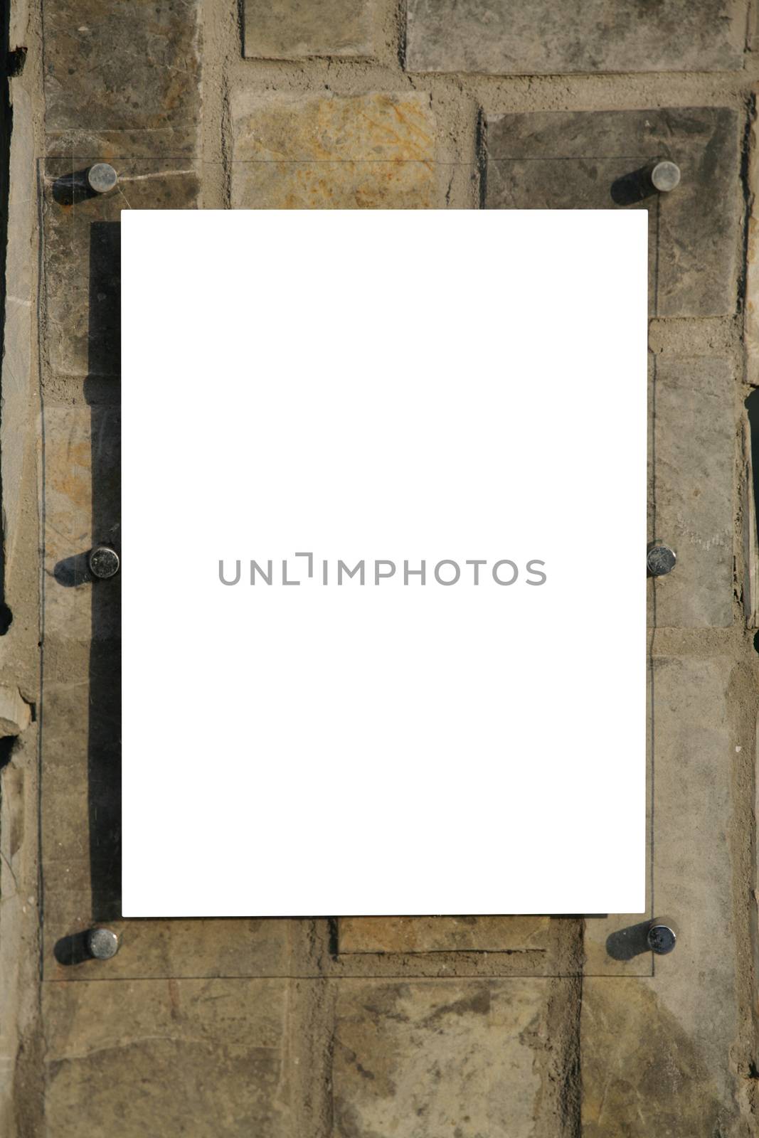 blank sign over pannel rock background by dacasdo