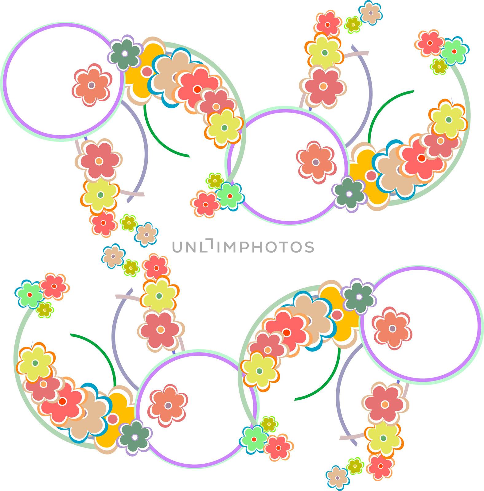 Romantic Flower Background seamless retro floral pattern