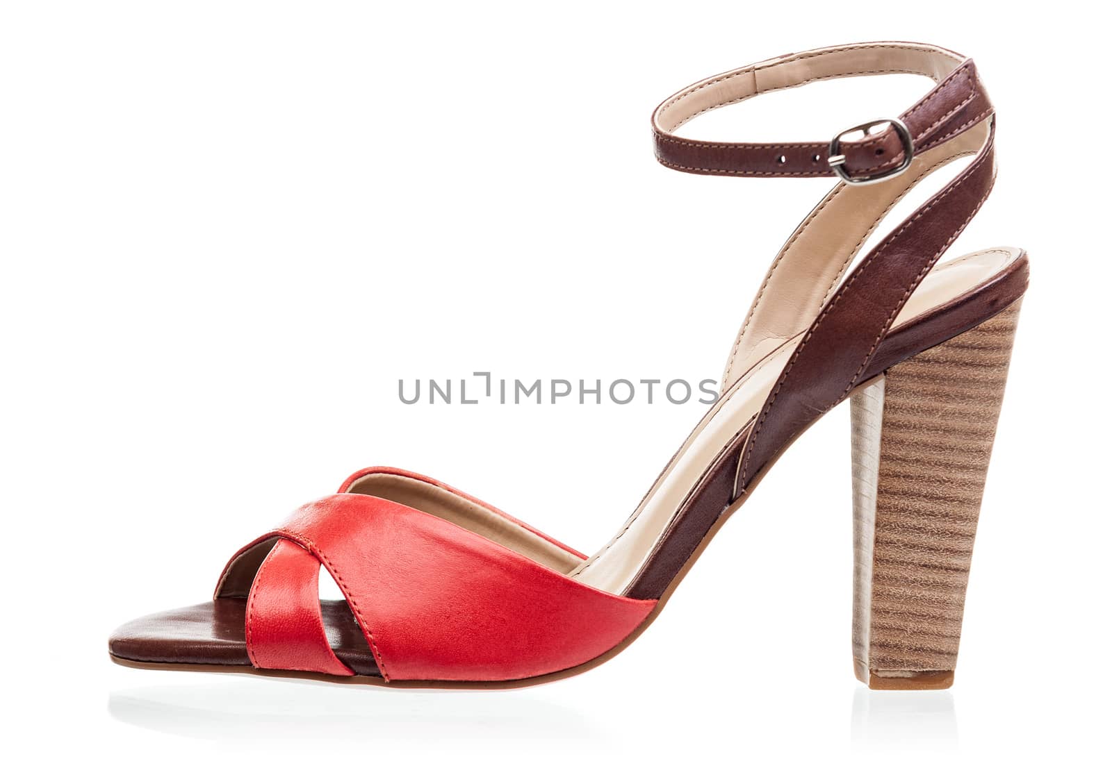 High heel sandal isolated over white background