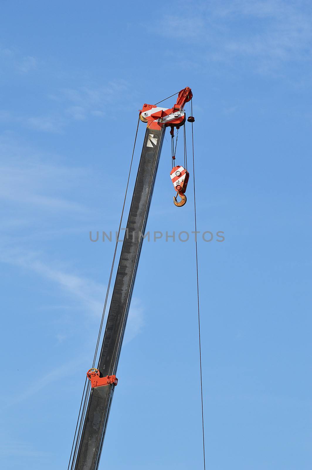 crane with blue sky element of design