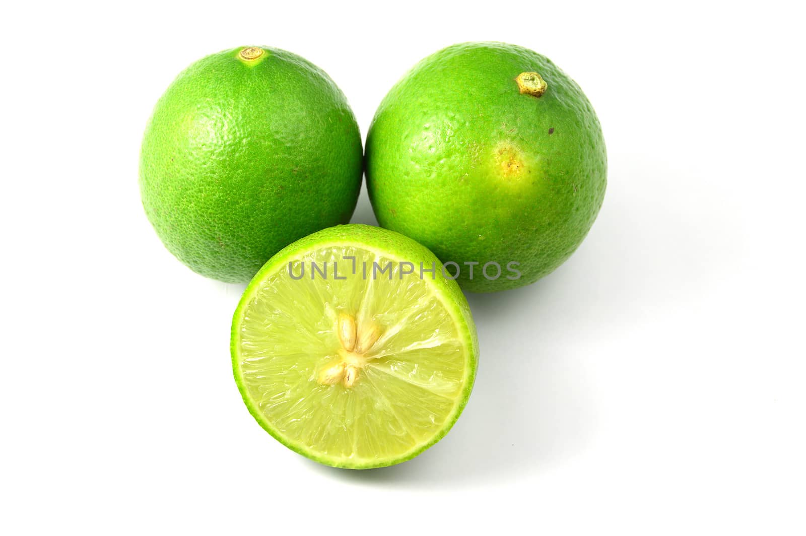 fresh ripe lime isolate on white background