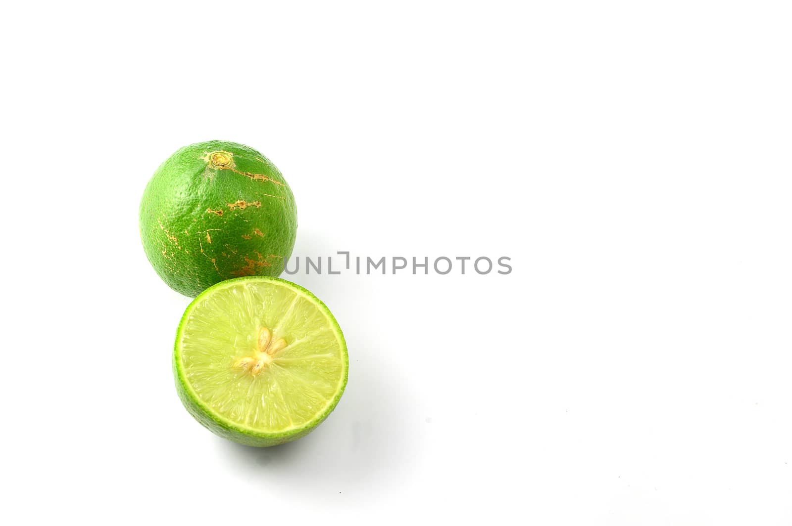 fresh ripe lime isolate on white background
