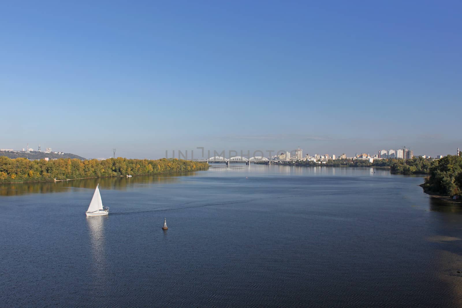 view on Dnieper river in Kiev, Ukraine