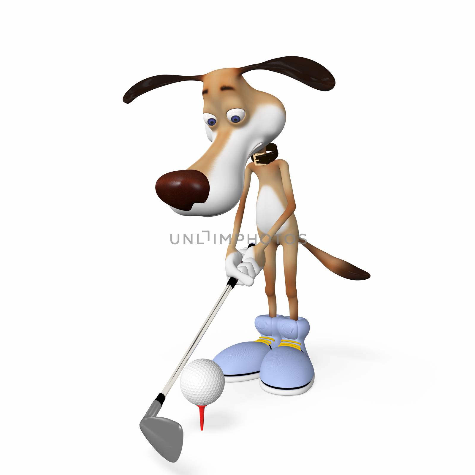 Dog playing golf. by karelin721