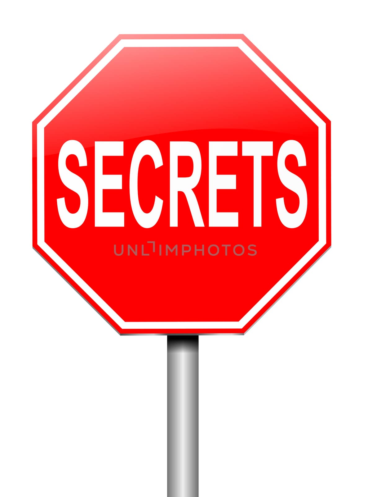 Illustration depicting a sign with a secrets concept.