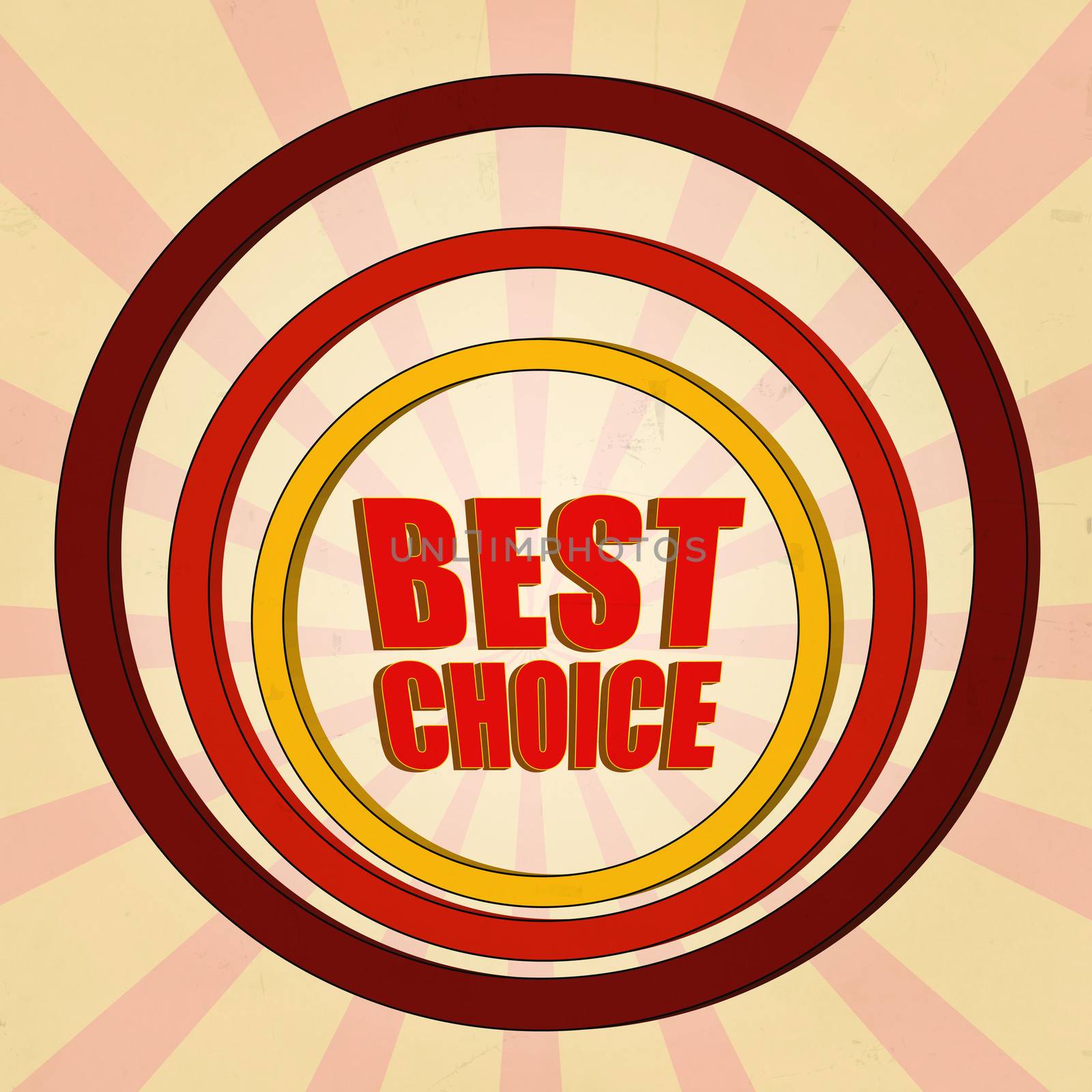best choice red 3d text and circles