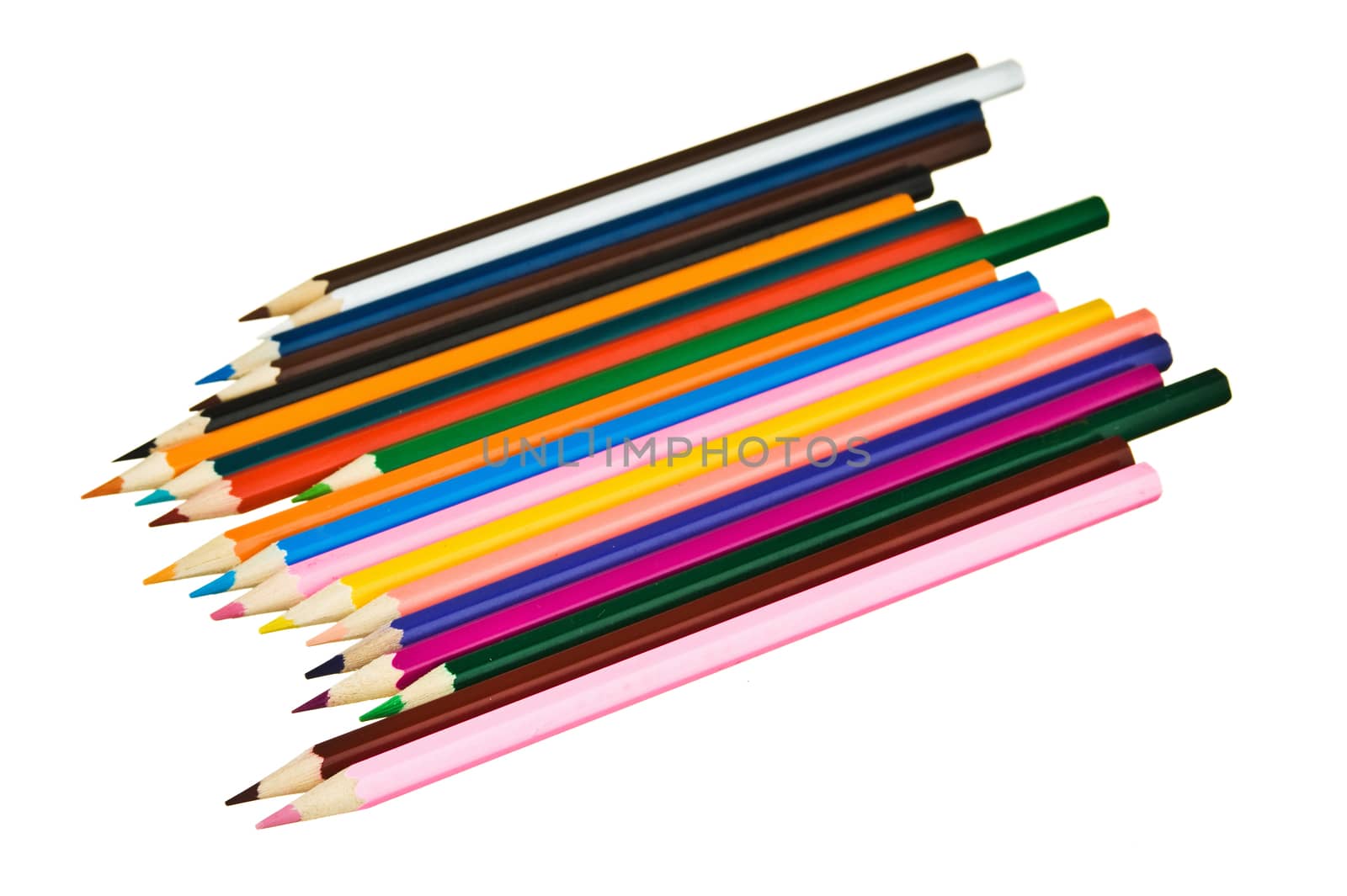 colored pencils  isolated on white background