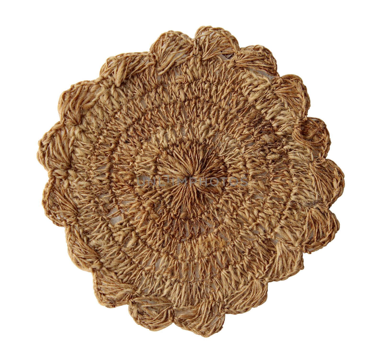 Decorative knitted cloth made of hemp handmade by cococinema