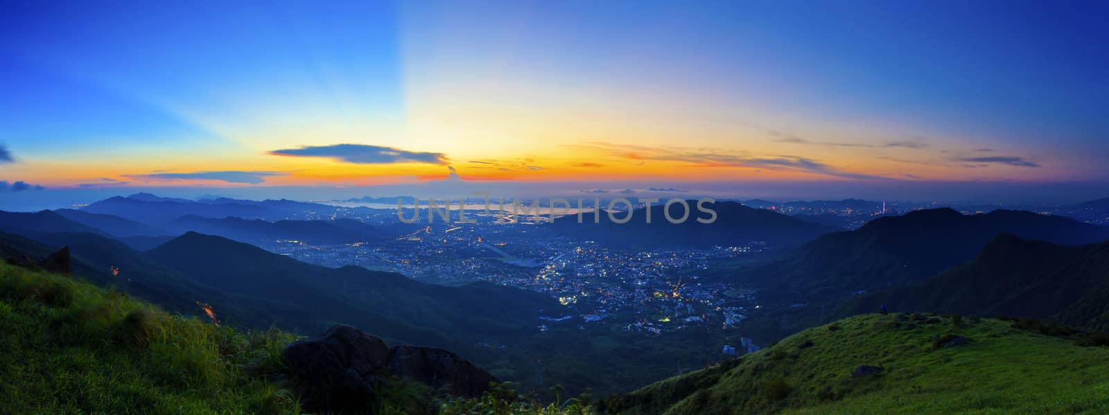 Majestic sunset in the mountains landscape by kawing921