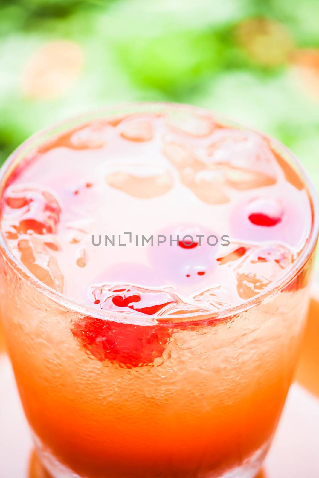 Light drink with iced mix fruits juice soda  by punsayaporn