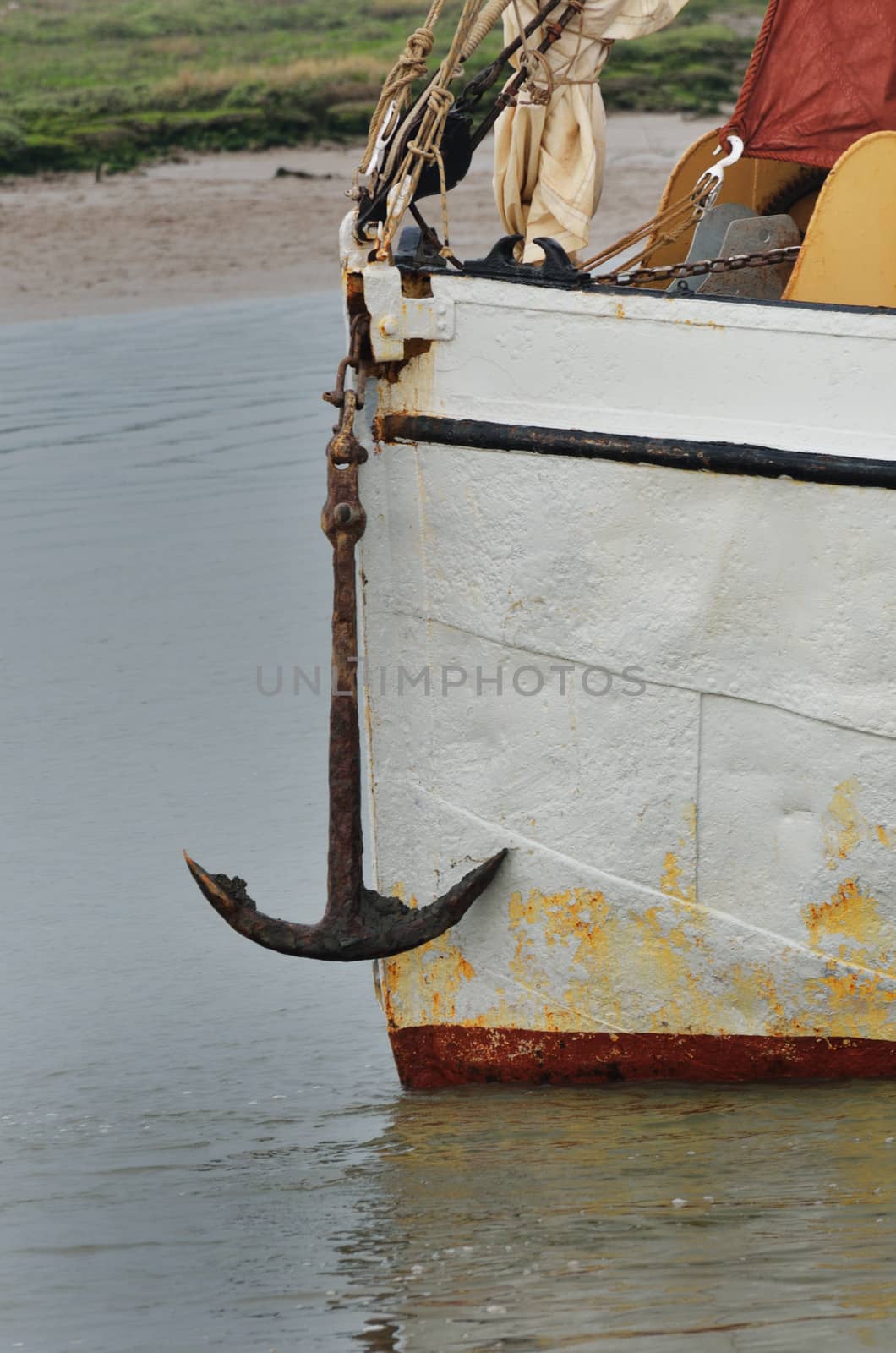 Anchor on front of Boat in portrait