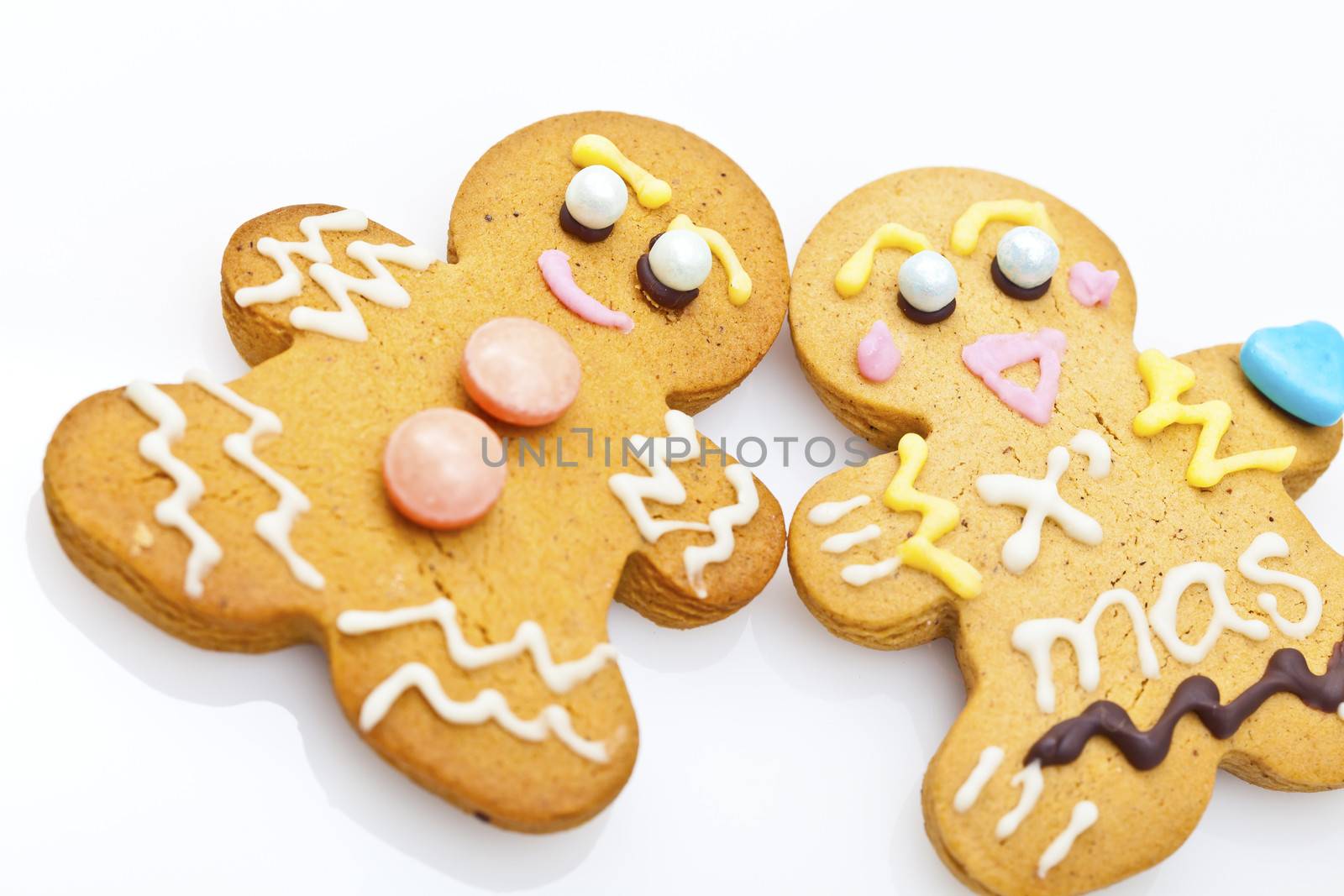 Ginger bread man isolated on white background