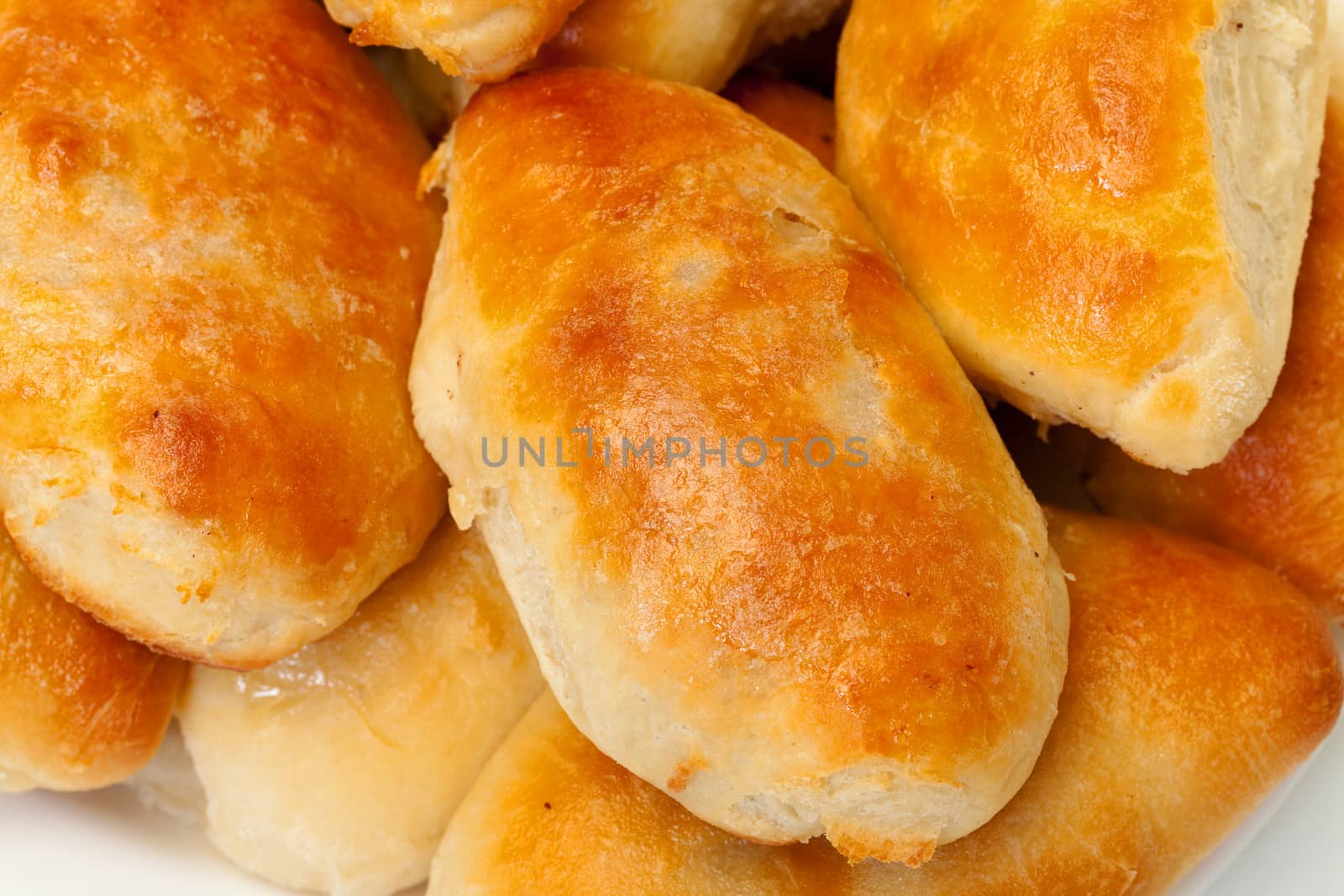 Baked patties on plate, closeup